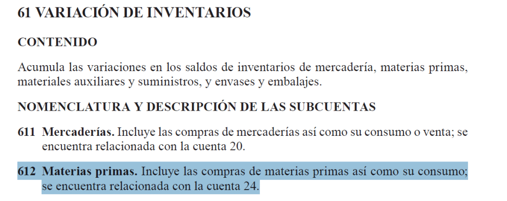 Asiento contable de consumo de las materias primas Asiento contable de consumo de las materias primas