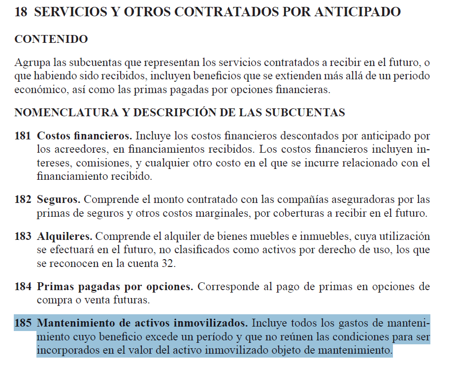 Asiento contable de Mantenimiento de activos inmovilizados Asiento contable de Mantenimiento de activos inmovilizados